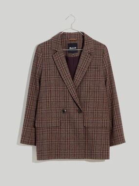 Madewell Caldwell Double-Breasted Blazer in Hedden Plaid